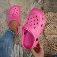 thumbnail image 3 of Rokment Womens Mens Clogs with Back Straps Wide Width Comfortable Quick Drying Closed Toe Orthopedic Walking Slip on Slippers Garden Shoes Barefoot Water Sandals for Beach Hot Pink Size 6.5, 3 of 5