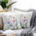 thumbnail image 2 of Retro Pink Outdoor Pillow Covers Pack of 2 Blue Wildflowers Country Floral Herbs Farmhouse Waterproof Throw Pillow Covers Decorative Cushion Cases for Patio Garden Tent Balcony Couch 20x20 inch, 2 of 8
