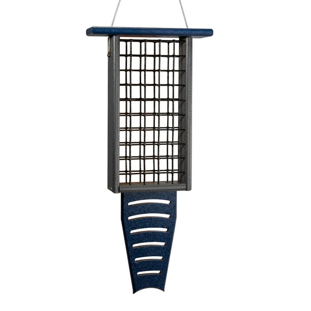 JCs Wildlife Double (Blue/Gray) Recycled Suet Feeder Tail Prop Bird