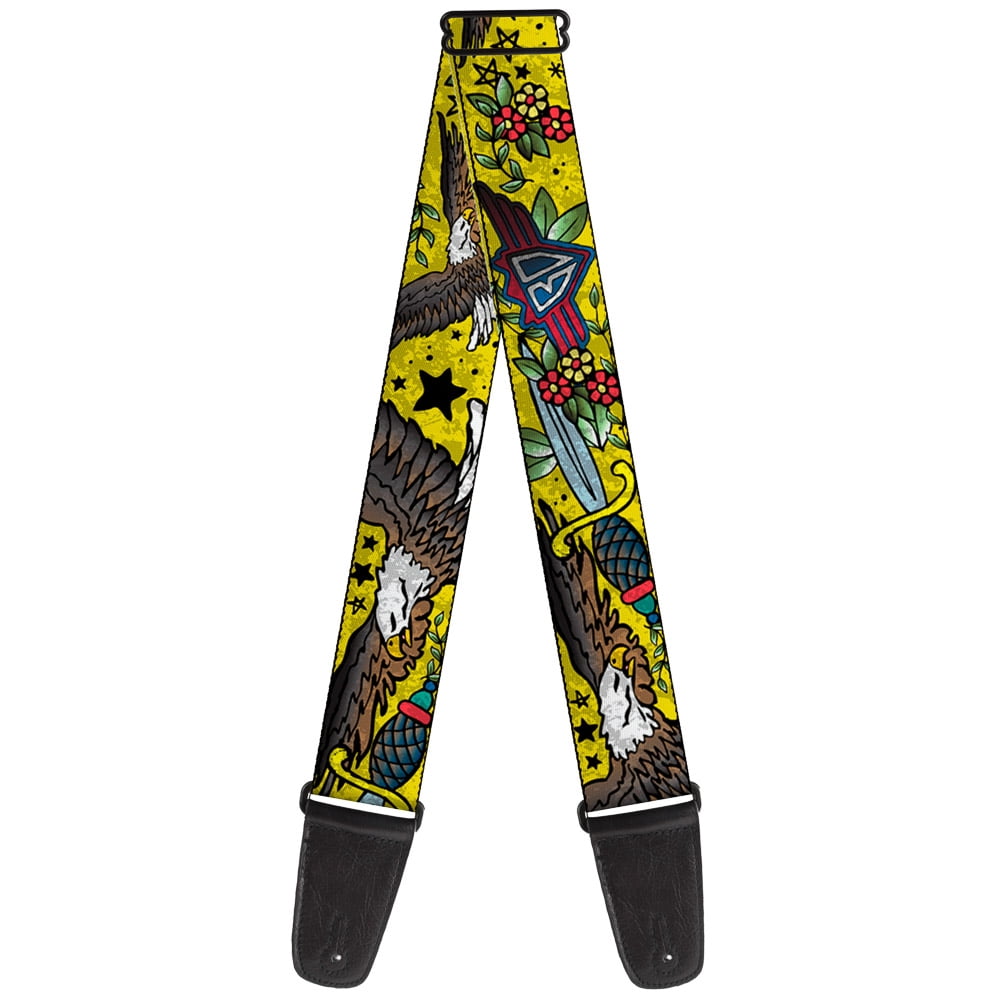 Buckle-Down Guitar Strap, Truth And Justice Close Up Yellow, 2 Inches Wide