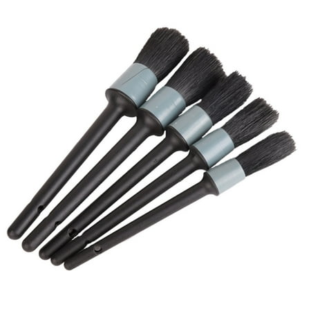 5Pcs Car Cleaning Brush Cleaning Natural Boar Hair Brushes Auto Detail Tools Products Wheels Dashboard Car-styling Tools (Best Auto Cleaning Products)