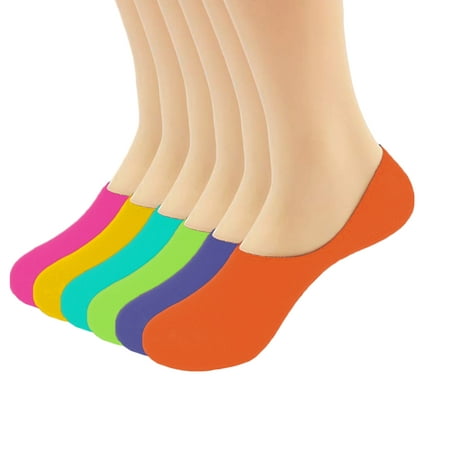 Magg Womens Quality No-Show Sports Ultra Low Cut No Show Liner Casual Socks (Colorful Shade 6-pack