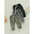 thumbnail image 7 of Bagilaanoe Toddler Baby Boys Girls Joggers Pants Casual Striped Sweatpants 6M 12M 18M 24M 3T Kids Trousers Solid Pocket Bottoms, 7 of 7