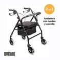 thumbnail image 2 of Andadera Ortopedica Asiento Silla Adulto Con Ruedas Y Frenos Color Negro, 2 of 10