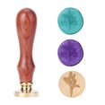 thumbnail image 1 of Cuadros Decorativos Sello de cera con mango de madera, patrón de planta, sello de cera para sellar, herramienta artesanal DIY (C139) Likrtyny embutido en tela, 1 of 7