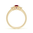 thumbnail image 2 of ANGARA Natural Solitaire Oval 1 ct Ruby and Diamond Promise Ring in 14K Yellow Gold for Women (Size-7x5mm) | July Birthstone Jewelry for Her | Natural Ruby Rings, 2 of 13