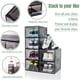 thumbnail image 3 of Cajas organizadoras de zapatos paquete de 6 cajas grandes con puerta magnética recipientes apilables de plástico transparente negro, 3 of 6