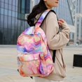 thumbnail image 2 of AMERTEER 3Pcs Tie-Dye Backpack for Student Bookbag Set with Lunch Box Pencil Case(Purple), 2 of 4