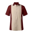 thumbnail image 4 of Durtebeua Men's Vintage Bowling Shirt Short Sleeve Button Down Summer Cuba Beach Shirts Red,S, 4 of 5