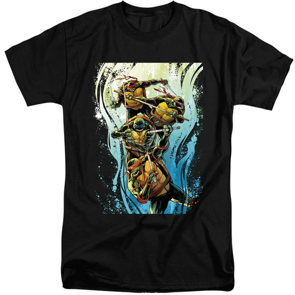 TMNT Teenage Mutant Ninja Turtles Cool Rainbow Warriors Unisex Adult Tall T Shirt