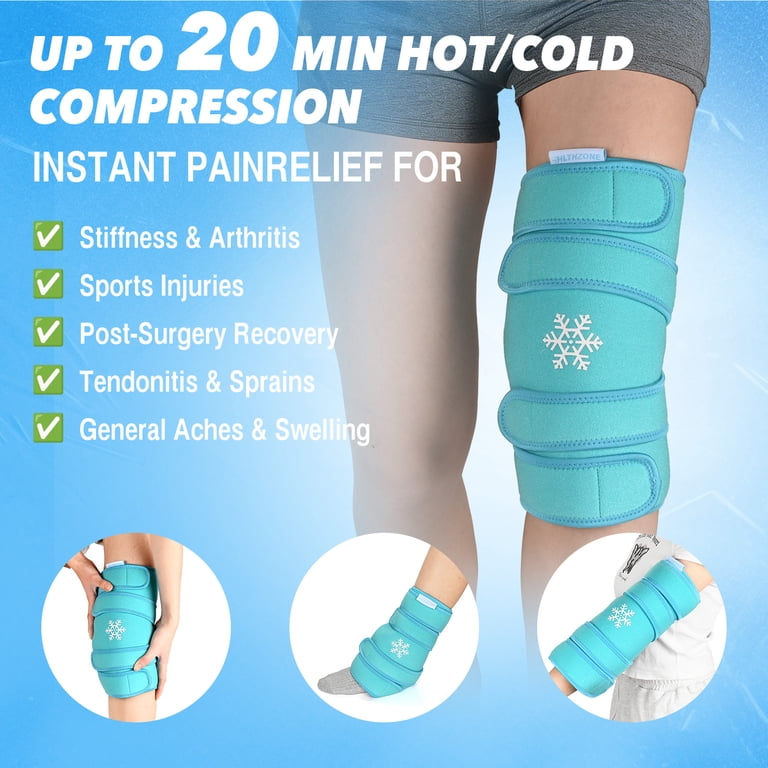 HLTHZONE Knee Ice Pack Wrap, Reusable Gel Therapy photo 7