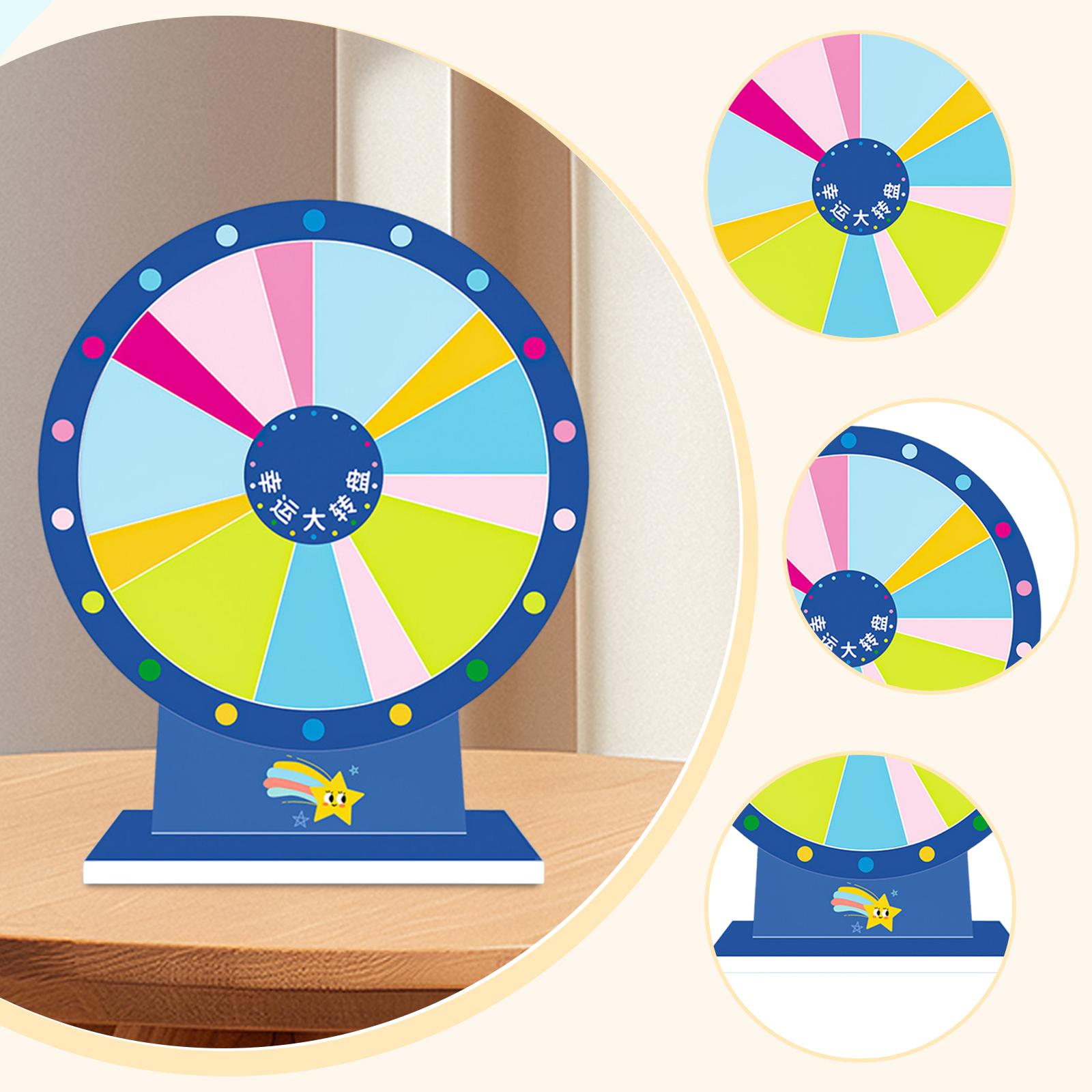 Rueda De La Fortuna Giratoria De 39 Cm Con Marcador Borrable, Base Metálica Y Fácil Montaje – Ideal Para Ferias, Carnavales, Cumpleaños Y Promociones