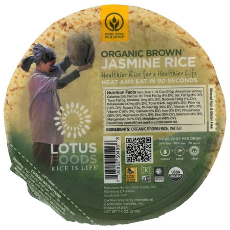 Lotus Foods Organic Brown Jasmine Rice, 7.4 Oz
