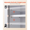 thumbnail image 4 of KFFKFF Bathroom Wall Cabinet with Adjustable Shelf, 2 Doors, and Open Storage Space, Wall-Mounted Organizer with Towel Bar and Hooks for Bathroom, Laundry Room, or Kitchen, White, 4 of 9