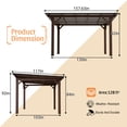 thumbnail image 5 of 13.1' x 9.7' Pergola, Outdoor Wood Gazebo, Hardtop Gazebo with Galvanized Steel Roof, Permanent Grill Gazebo, Carports with Snow Support, Shade for Garden, Patio backyard Deck, 5 of 9