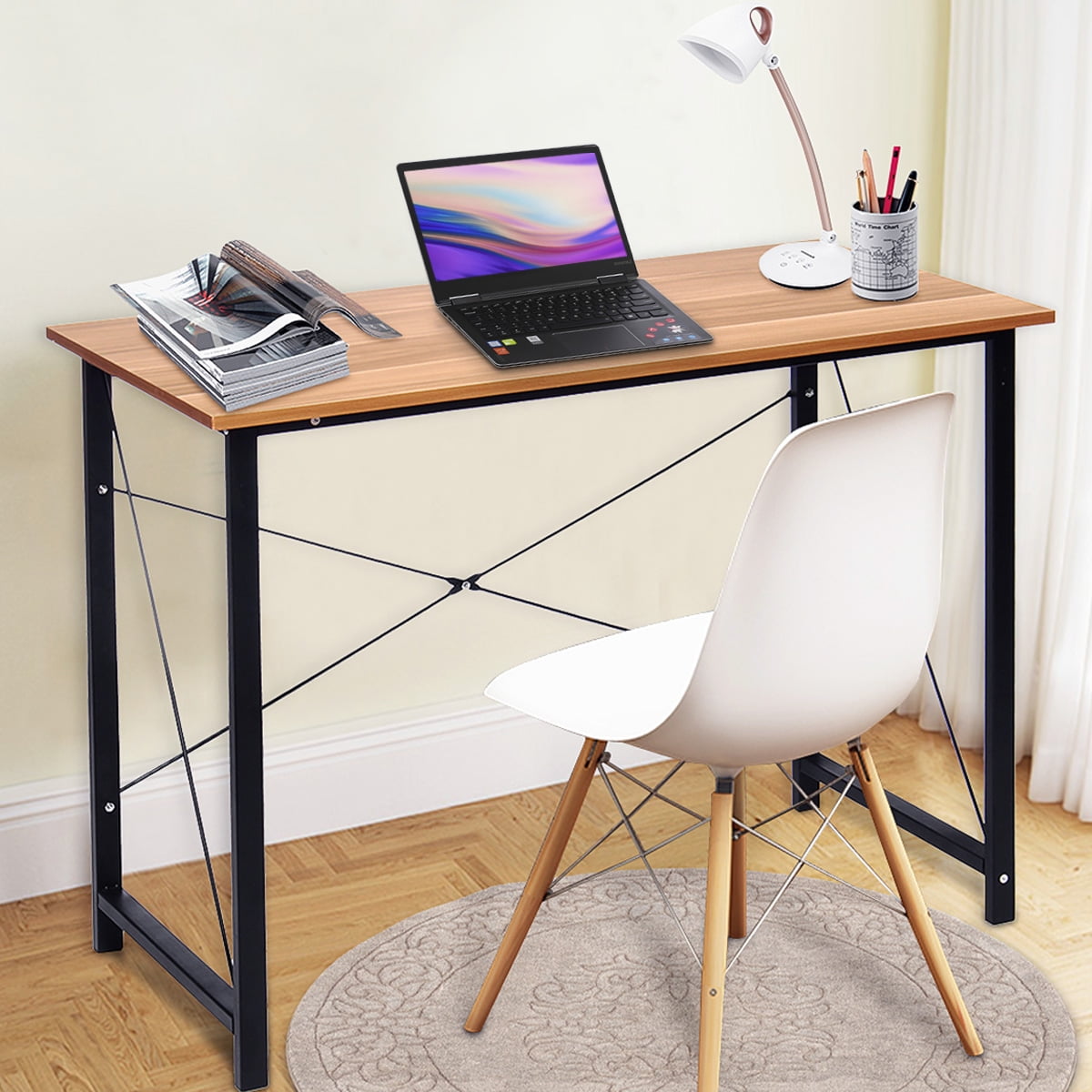 Folding Top Computer Desk Laptop Writing Study Workstation X