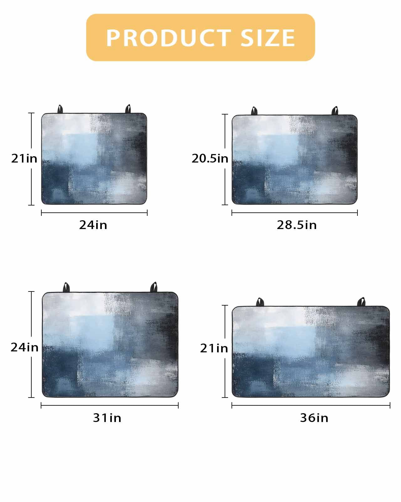 nqOlkjepod Large Induction Cooktop Protector Mat 36"x21", Blue Grey Stove Top Covers for Electric Stove, Modern Oil Painted Art Abstract Geometric Stove Burner Cover Mats, Glass Top Stove Cover