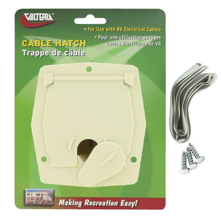 Electric Cable Hatch - Valterra A10-2144VP Small Square Cable Hatch - Colonial White