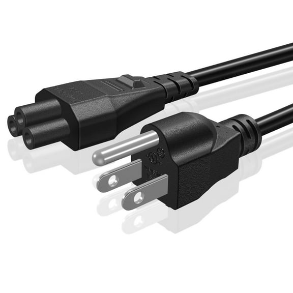 Universal Power Cord (6 Feet) - IEC320 C5 to NEMA 5-15P 3-Prong Mickey Mouse Power Extension Cable Wire Connector Socket Plug Jack For Laptop Notebook AC Power Supply Adapter Charger Wall Outlet