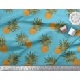 thumbnail image 3 of Soimoi Blue Cotton Duck Fabric Pine Fruits Print Fabric by the Yard 56 Inch Wide, 3 of 3