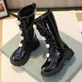 thumbnail image 4 of Staki Toddler Black Boots Girls Kids Boots Embroidered Boots Girls Mid Calf Riding Shoes Little Kid/Big Kid(Black,13 Little Kid), 4 of 9