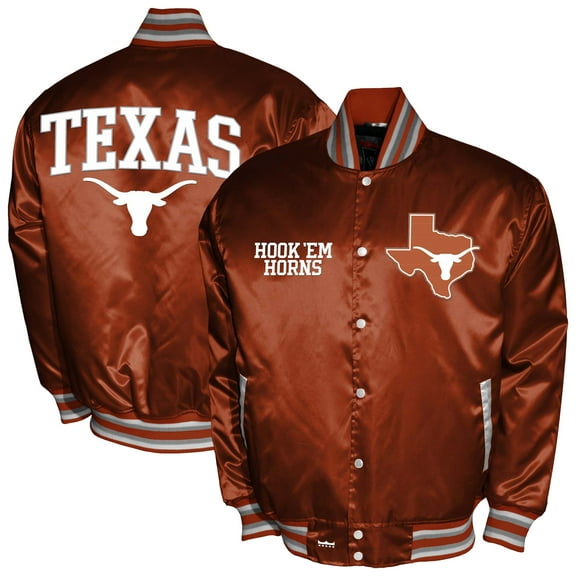 Men's Franchise Club Texas Orange Texas Longhorns Satin Full-Snap Jacket