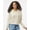 Ecru, variant on Women�'s Angel Fleece Crop Hooded Sweatshirt