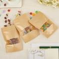 thumbnail image 3 of 100Pcs Paper Ziplock Bags Small Seed Bags with Window Resealable BurlyWood Frosted Rectangle Envelop Kraft Zip Lock Heat Seal Packet Pouches for Flower Vegetable Seed Food Storage Party Favor for DIY, 3 of 5
