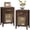 Walnut, variant on SICOTAS Mid-Century Modern End Table Set of 2, Small Side Table with Drawer & Metal Mesh Cabinet, Narrow Nightstand for Living Room, Bedroom, Walnut