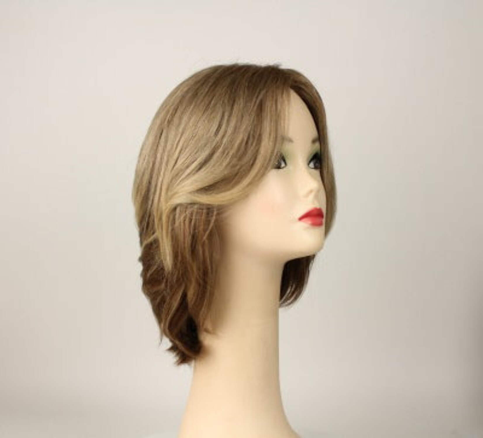 European Human Hair Freeda Wig Regina Light Blonde With Darker Roots Multi-Directional Skin Top Size S