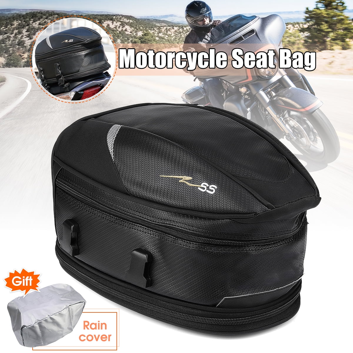 Waterproof Motorcycle Touring Rear Pillion Seat Tail Bag Luggage
