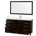 thumbnail image 2 of Wyndham Collection Sheffield 60" Solid Wood Single Bathroom Vanity in Espresso, 2 of 3