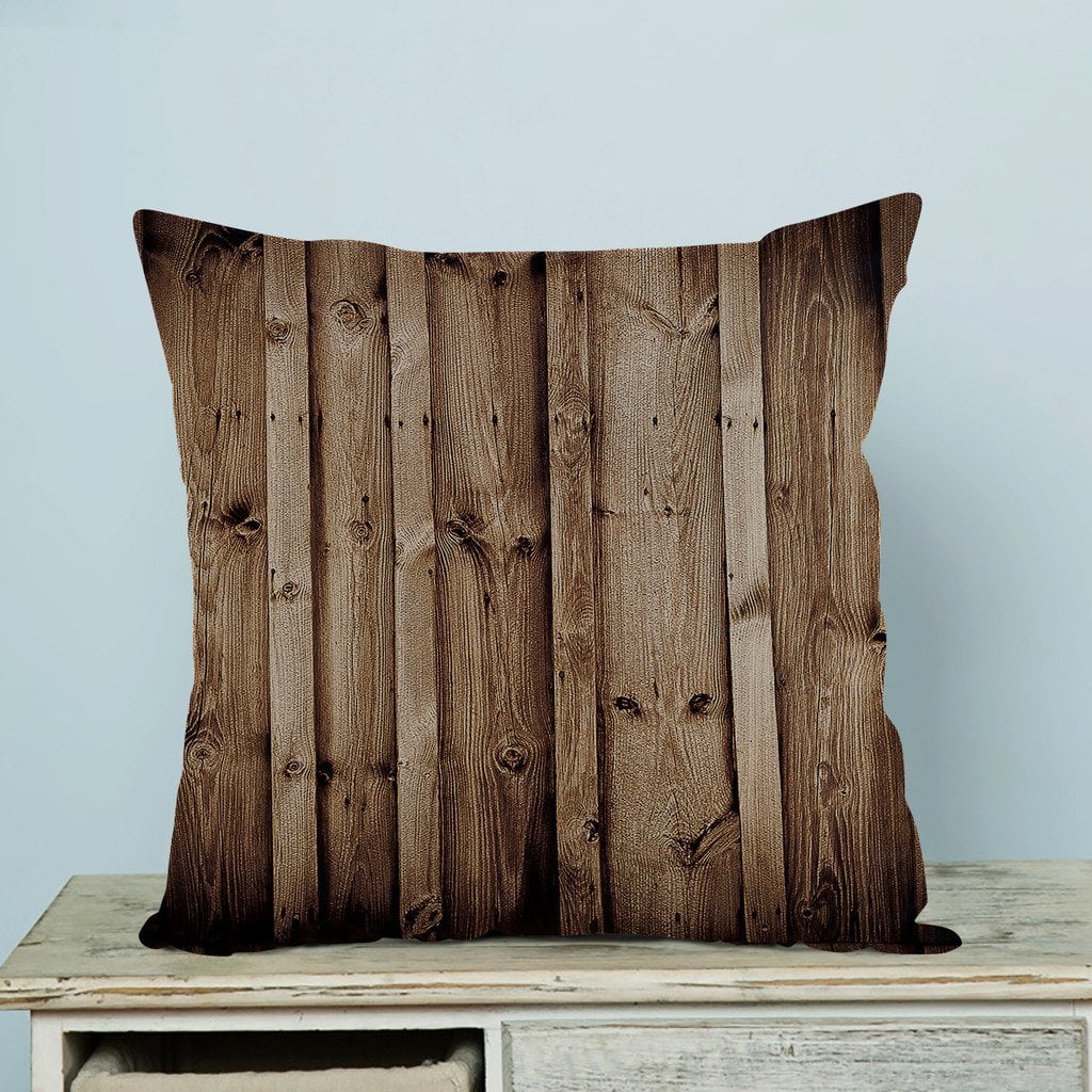 GCKG Vintage Rustic Knotty Old Barn Wood Pillow Case Pillow Cover