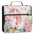 thumbnail image 2 of 3 Ring Zipper Binder with Shoulder Strap Waterproof Trapper Keeper 2 Inch D-Ring 500 Sheets Capacity Watercolor Cute Unicorn, 2 of 7