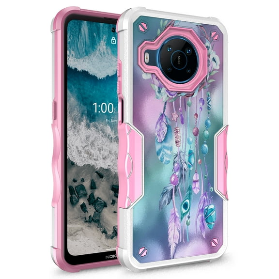 Nokia X100 5G Case, Rosebono Hybrid Dual Layer Graphic Design Pattern Heavy Duty Protection Case For Nokia X100 5G (Dream Catcher)