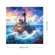 thumbnail image 2 of Kit de pintura por números sobre lienzo, arte al óleo artesanal, imagen de la isla del faro, 40x40cm, 2 of 9