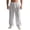 Grey, variant on XFeng Men Linen Wide Leg Pants Drawstring Casual Trousers