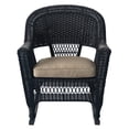 thumbnail image 1 of Pemberly Row Wicker Rocker Chair in Black with Tan Cushion (Set of 2), 1 of 7