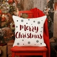 thumbnail image 2 of Red Christmas Pillow Covers 18x18 Set of 4 for Christmas Decorations Merry Christmas Tree Believe Snowflake Winter Holiday Decor Throw Cushion Case for Home Couch, 2 of 6