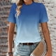 thumbnail image 2 of Camisas de Manga Corta para las Mujeres Imprimir Cuello Redondo Blusa, Camiseta de Moda para Verano Y Primavera Casual, 2 of 5