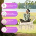 thumbnail image 3 of Beige Hammock Chair with Hardware, Max 350 Lbs Strength, for Outdoor, Balcony & Bedroom Use, 3 of 7