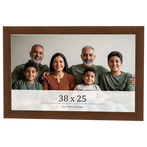38x25 Brown Real Wood Picture Frame Width 1.25 inches | Interior Frame Depth 0.5 inches | Galvin