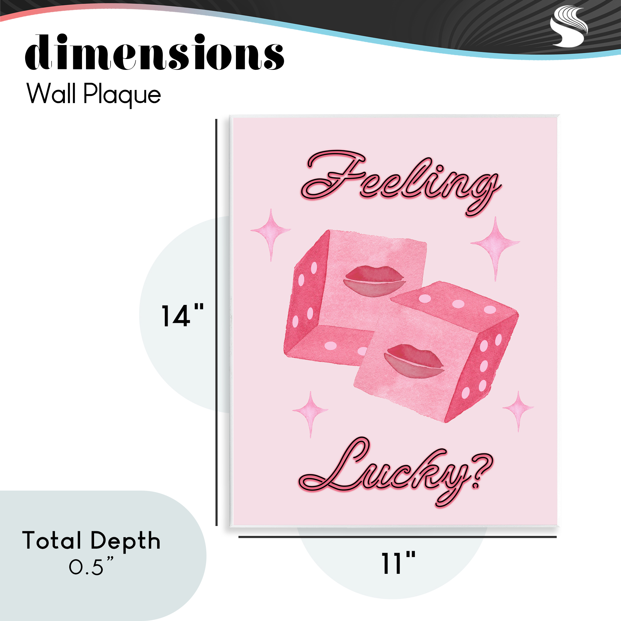 Feeling Lucky? Dice Wall Plaque Art, design by Nina Jacobs