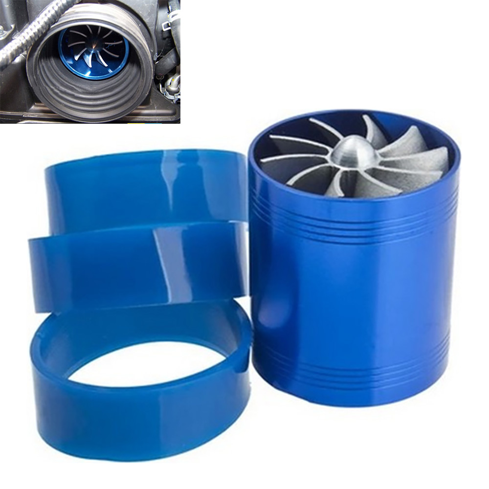 Air Intake Turbonator,Miuline Double Turbine Fan, Car Air Intake