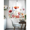 thumbnail image 4 of Pastoral Flowers Sheer Curtains 63 inches Long 2 Panels Set Colorful Daisy Floral Leaves Watercolor Sheer Window Curtain Rod Pocket Voile Drapes for Living Room/Bedroom, Each 52" W x 63" L, 4 of 7