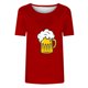 thumbnail image 3 of Tops Cortos para Mujeres, Oktoberfest Casual Impreso Cuello Redondo Manga Corta Camiseta Top Hecho de Poliéster para la Primavera Verano Uso Diario, Camisetas Casuales de Mujer, 3 of 4