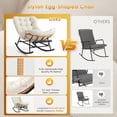 thumbnail image 4 of YUSAZENS Indoor Outdoor Rocking Chair - Rattan Rocker with Extendable Footrest, 352lbs Sturdy Large Lounge for Bedroom, Living Room Beige, 4 of 7
