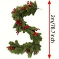 thumbnail image 3 of Cinvoph 6.6ft Christmas Artificial Red Berry Garland Faux Hanging Ivy Red Berries Rattan Christmas Wedding Party Wall Mantel Home Winter Indoor Outdoor Decor, 3 of 8