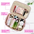 thumbnail image 4 of Litake Makeup Bag Large Makeup Case for Women Organizer for Lots of Brushes Double Layer with Strap Cosmetic Bags Pink, 4 of 7