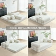 thumbnail image 2 of YINIX 81.6" Convertible Sofa Bed with 2 Pillows, Foldable  Sofa Couch for Living Room and Small Spaces,  Beige, 2 of 8
